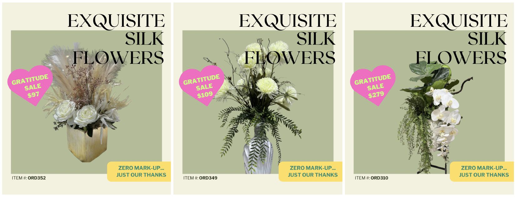 405 Cabinets and Stone - Hangtags for artificial flowers