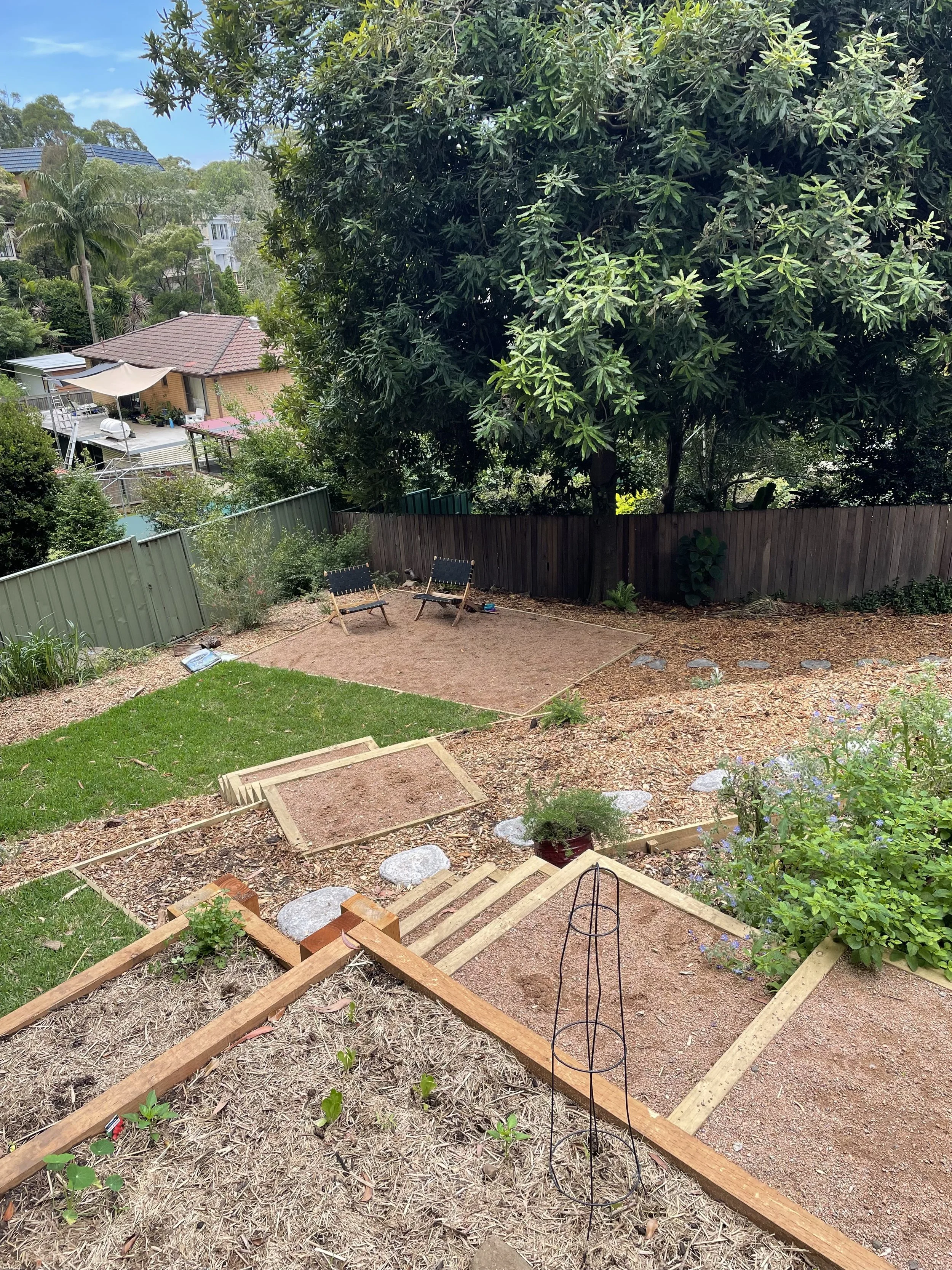 Sloped and uneven block design