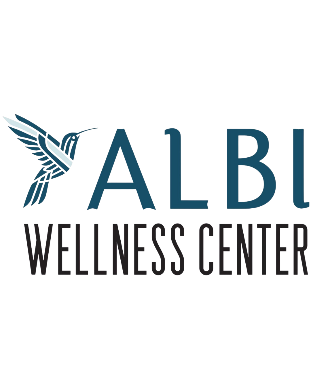 Lenee Love did brand photography for Albi Wellness Center. Logo of Albi Wellness Center featuring a stylized hummingbird and the center's name