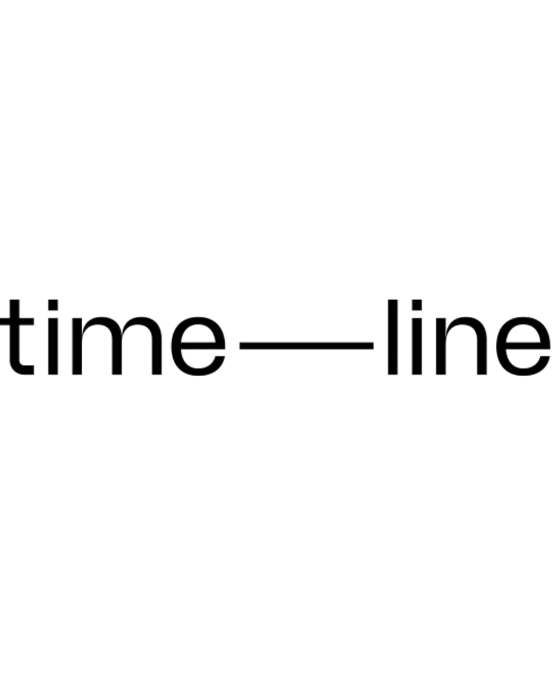 Timeline text written in white against a black background. Lenee Love did brand photography for Timeline.