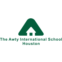 Logo of 'The Avry International School Houston' featuring a stylized green 'A' with a black arrow pointing upward.