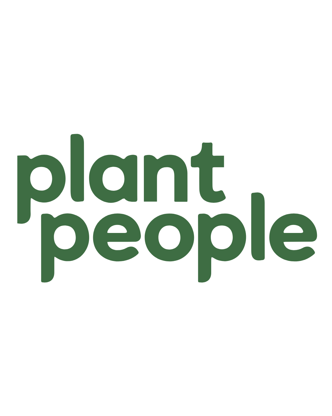 Lenee Love did branding photography for plant people. Black background with green text that says 'plant, people'.