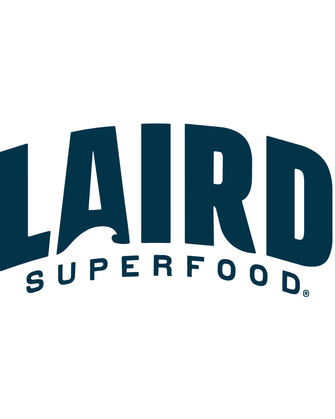 Laird Superfood logo with stylized text and wave design. Lenee Love did brand photography for Laird.
