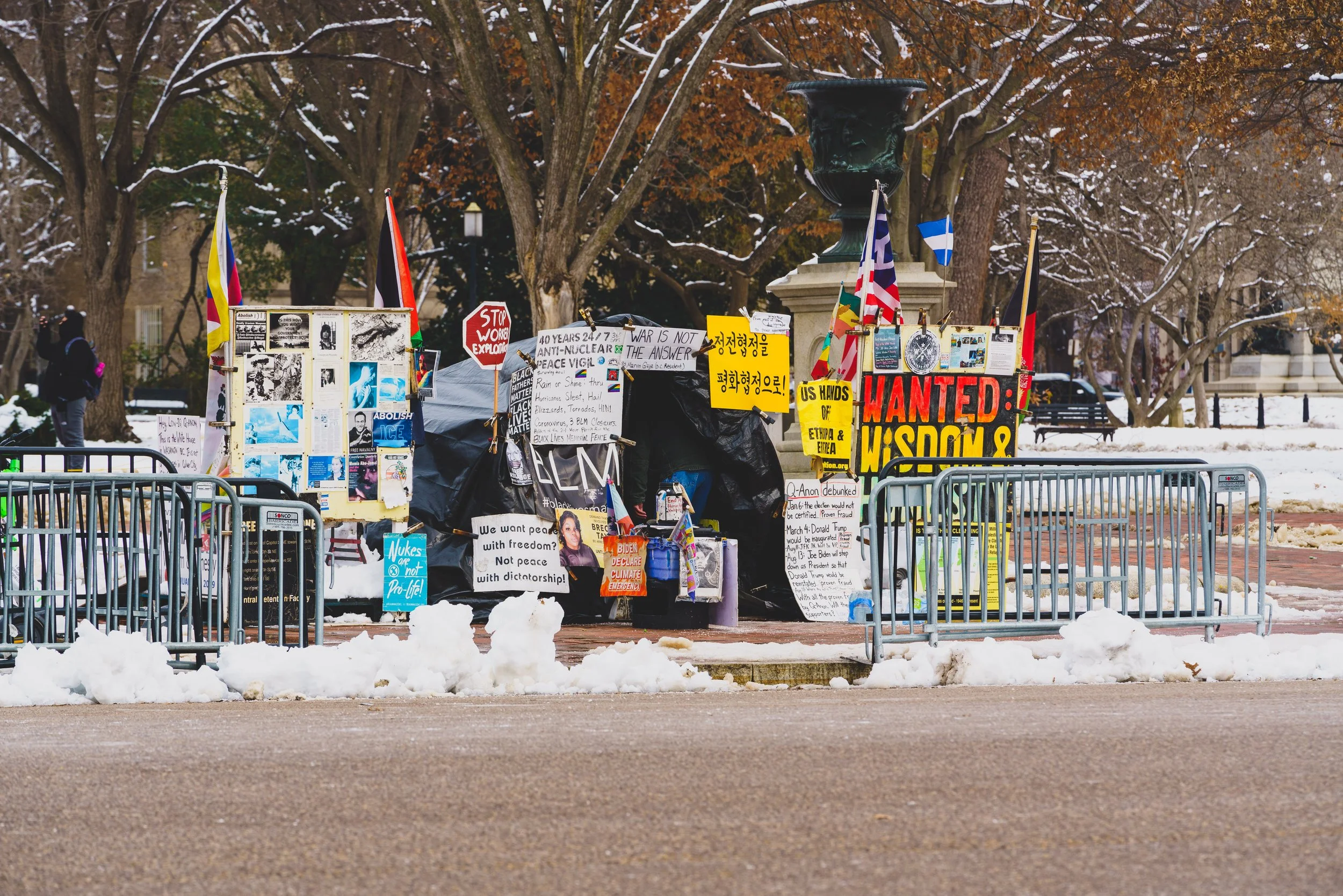 Protestor in front of The White House.