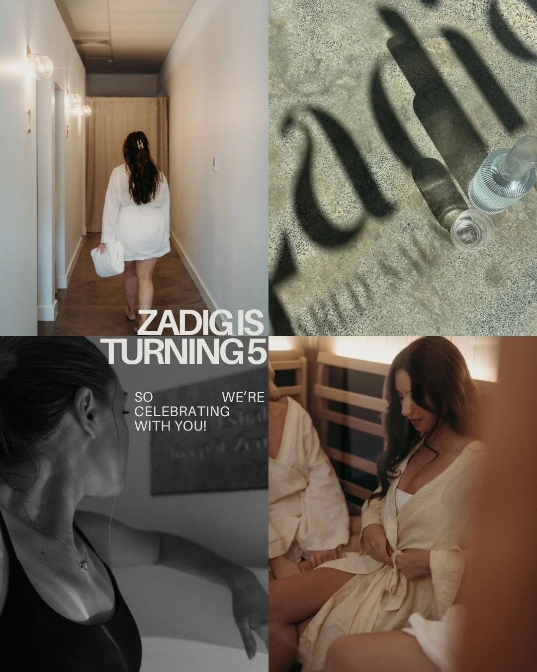Zadig is turning 5.

What started as a simple idea -
a place to slow down -
has become a community we&rsquo;re endlessly grateful for.

So we&rsquo;re celebrating with you.

30% off any sauna and/or ice bath session
Use code ZADIGTURNS5 when booking.