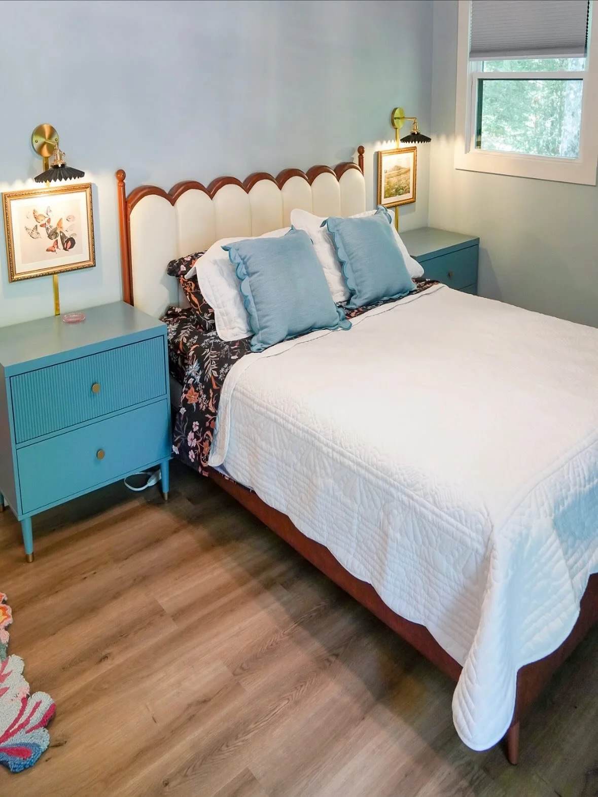 Have you booked your stay at the Fernwood yet!?🌿Meet the Moonbeam Suite 🌙 This is the dreamiest room in the house&mdash;light, airy, and softly romantic. I paired tranquil blues with scalloped edges and playful touches to evoke the glow of moonligh