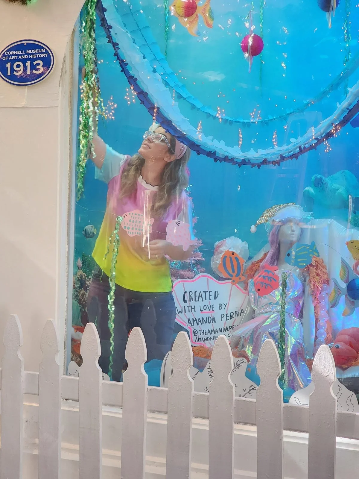 Amanda finishing the Under the Sea house inside the 100-foot tree