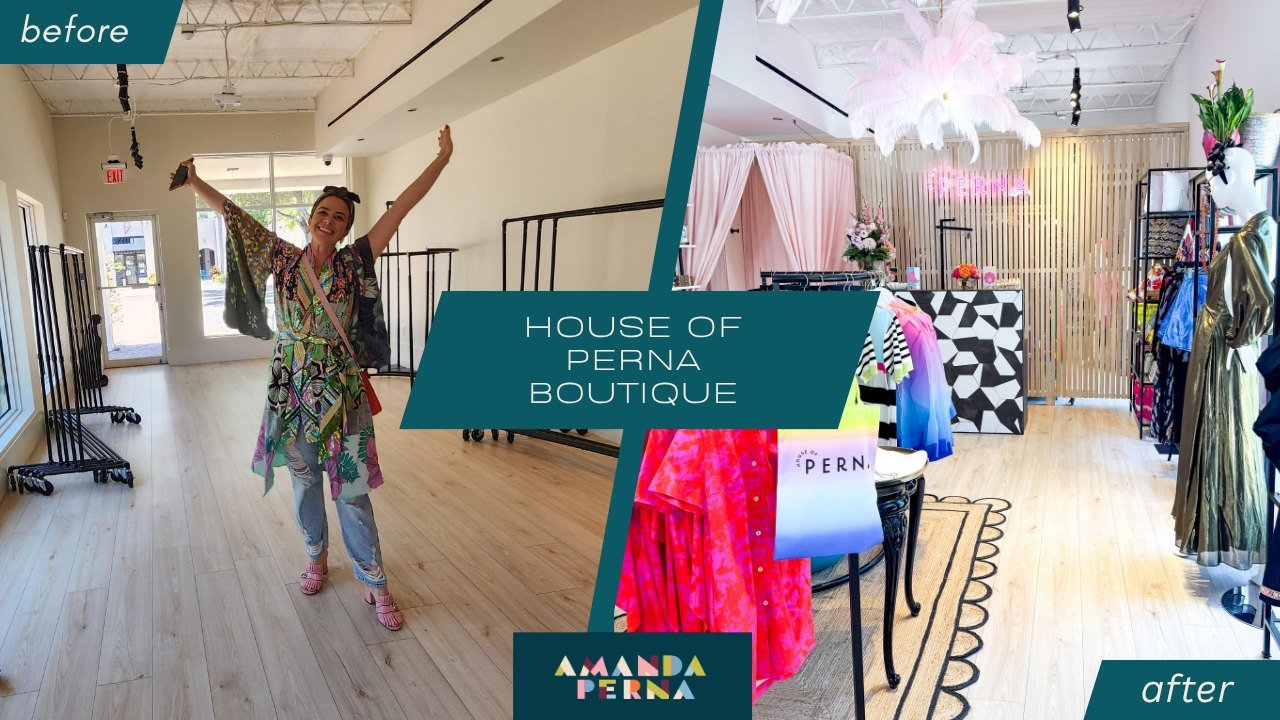 The House of Perna boutique before and after