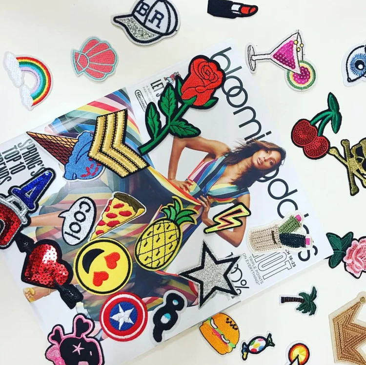 Denim customization with patches at Bloomingdale's