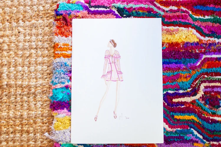 Live fashion illustration for Neiman Marcus