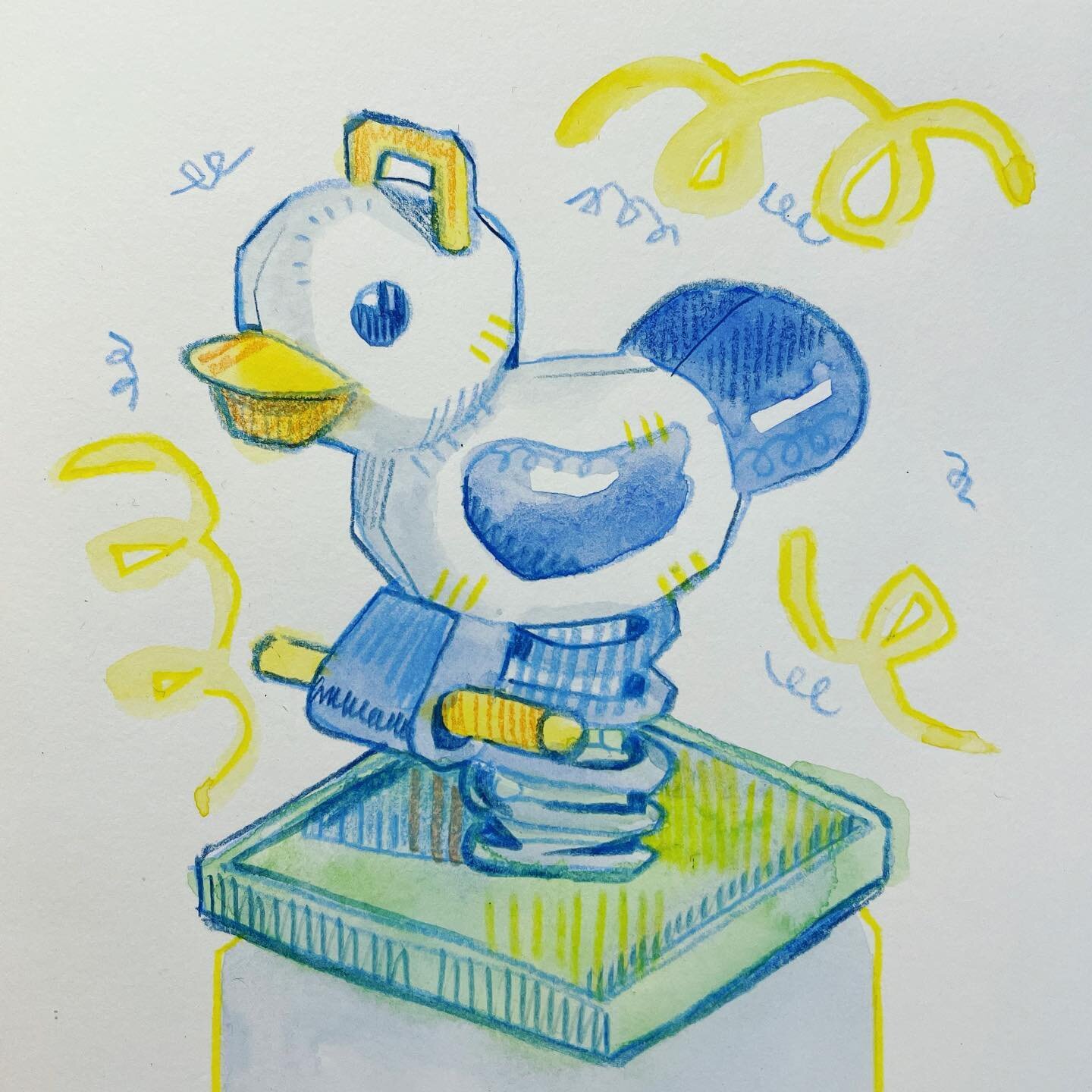springy bird gachapon from taiwan. is he a seagull or is he a duck?

#sketchbook #gashapon #gachapon #watercolor #toyart #handbook