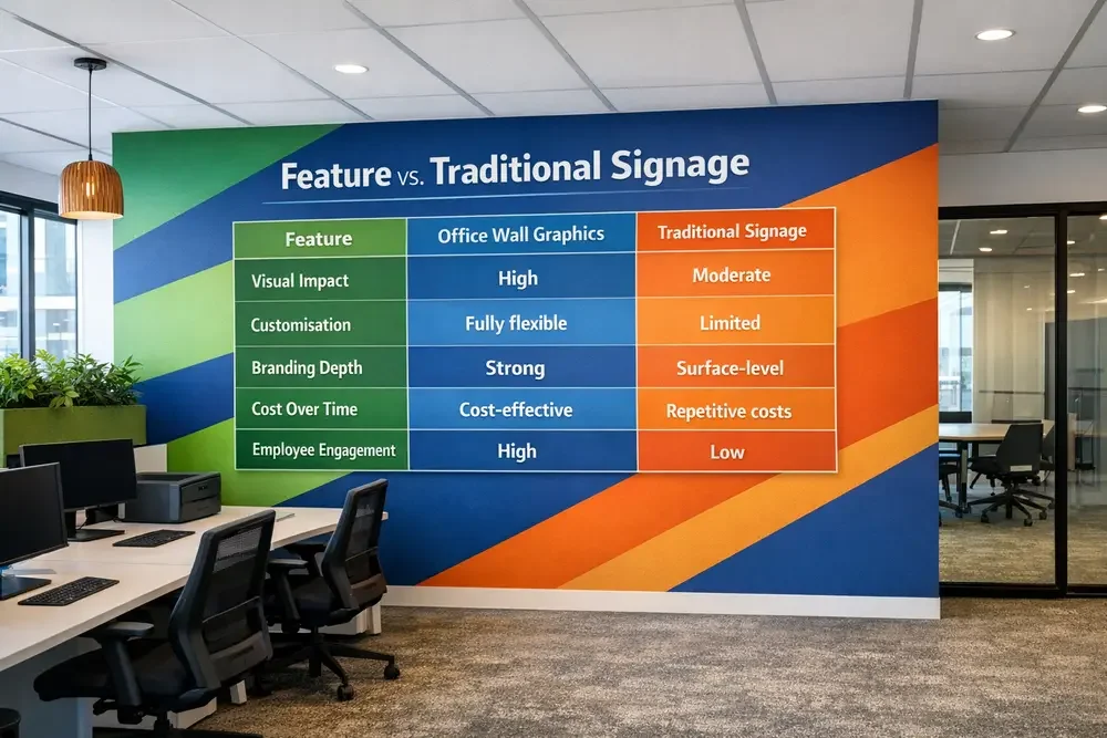 Office Wall Graphics vs Traditional Signage