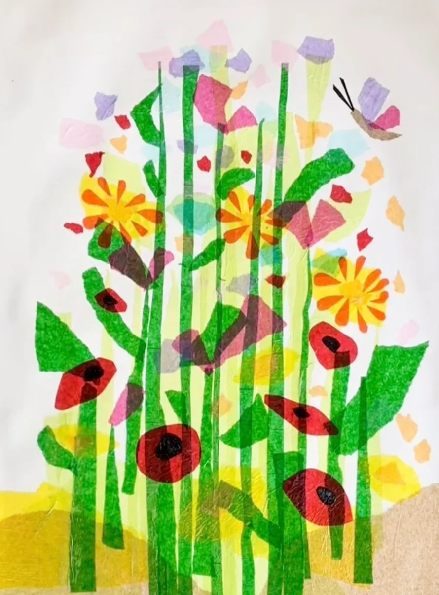 School Holidays - Tissue Paper Collage