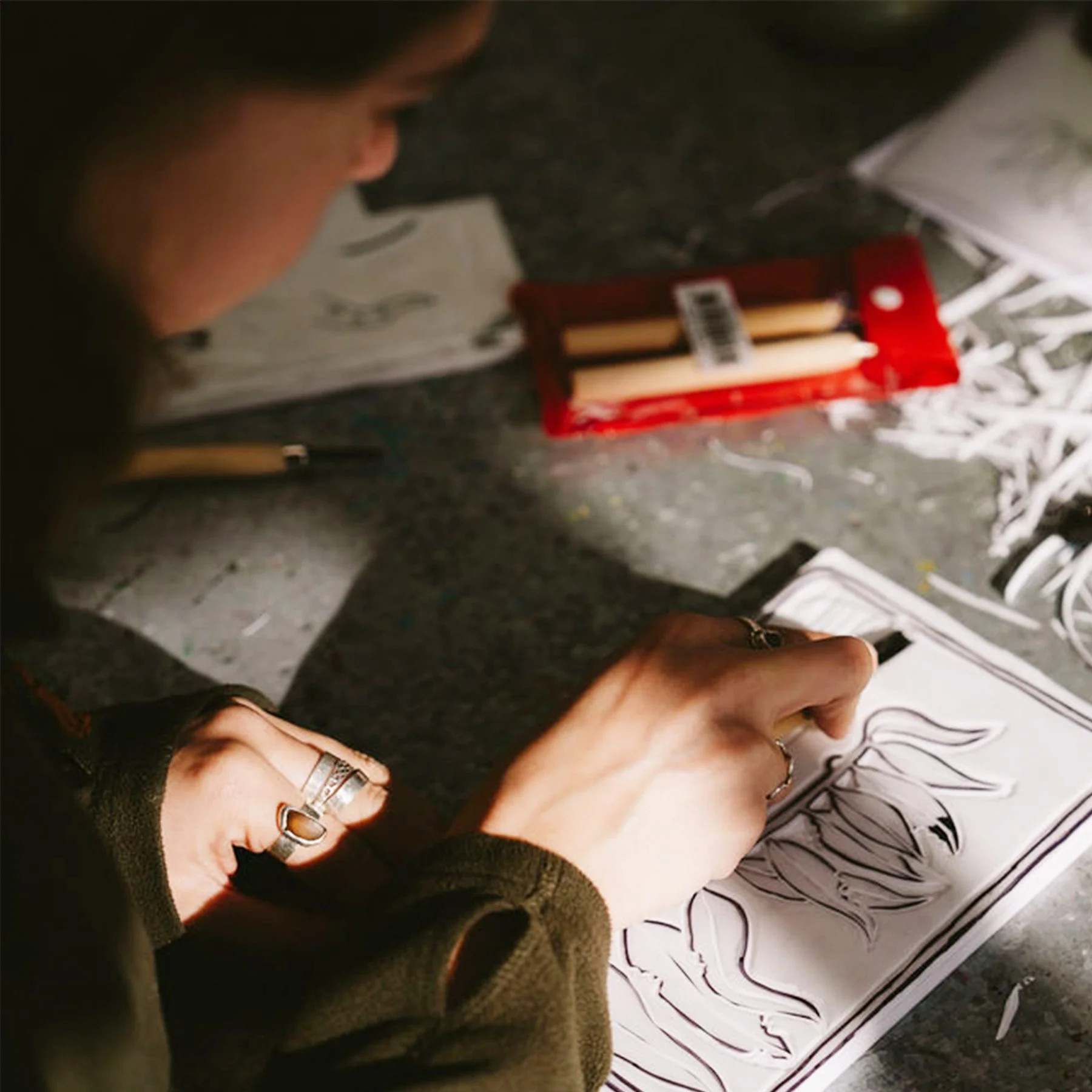 Learning Lino - Printmaking workshop 
