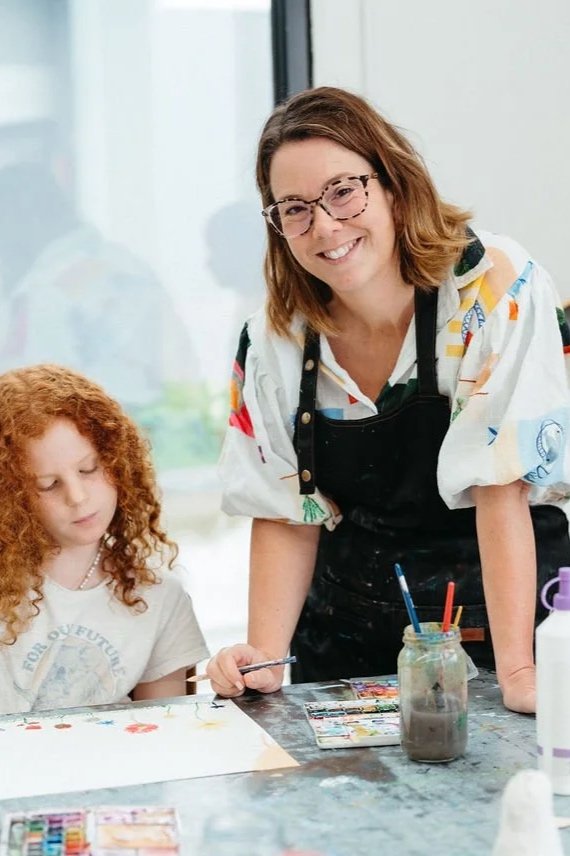 Ellie Wilson, resident artist at The Light Box Torquay, owner Beebops art school