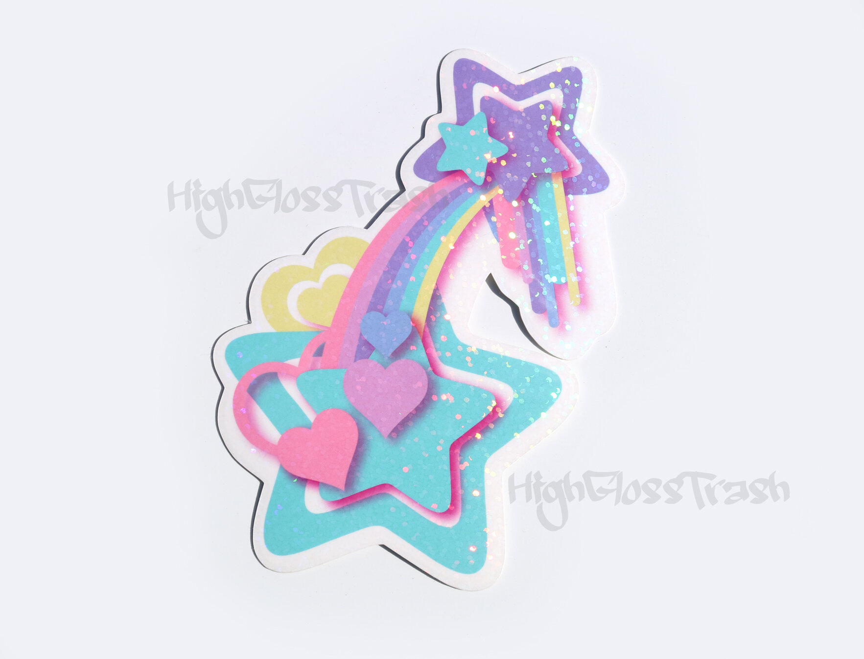 Large Holographic Mint Melting Star Sticker