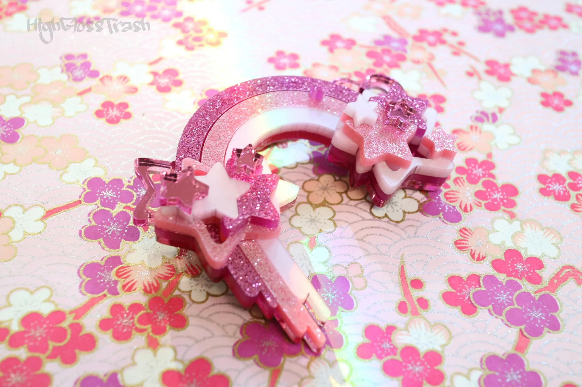 Pink Rainbow Brooch