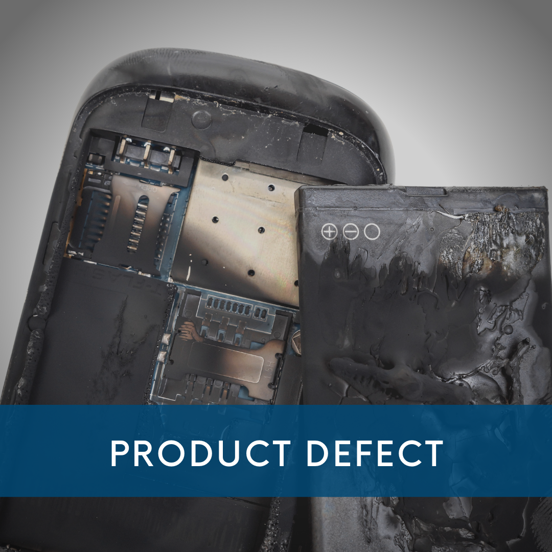 Damaged electronic product showing a product defect