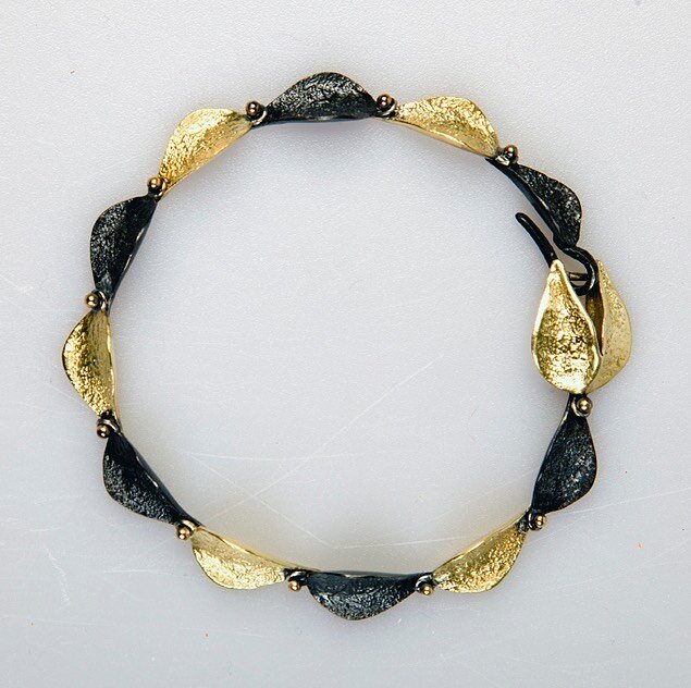 Mono leaf bracelet, 18k gold and silver, photographed @fredcmoses