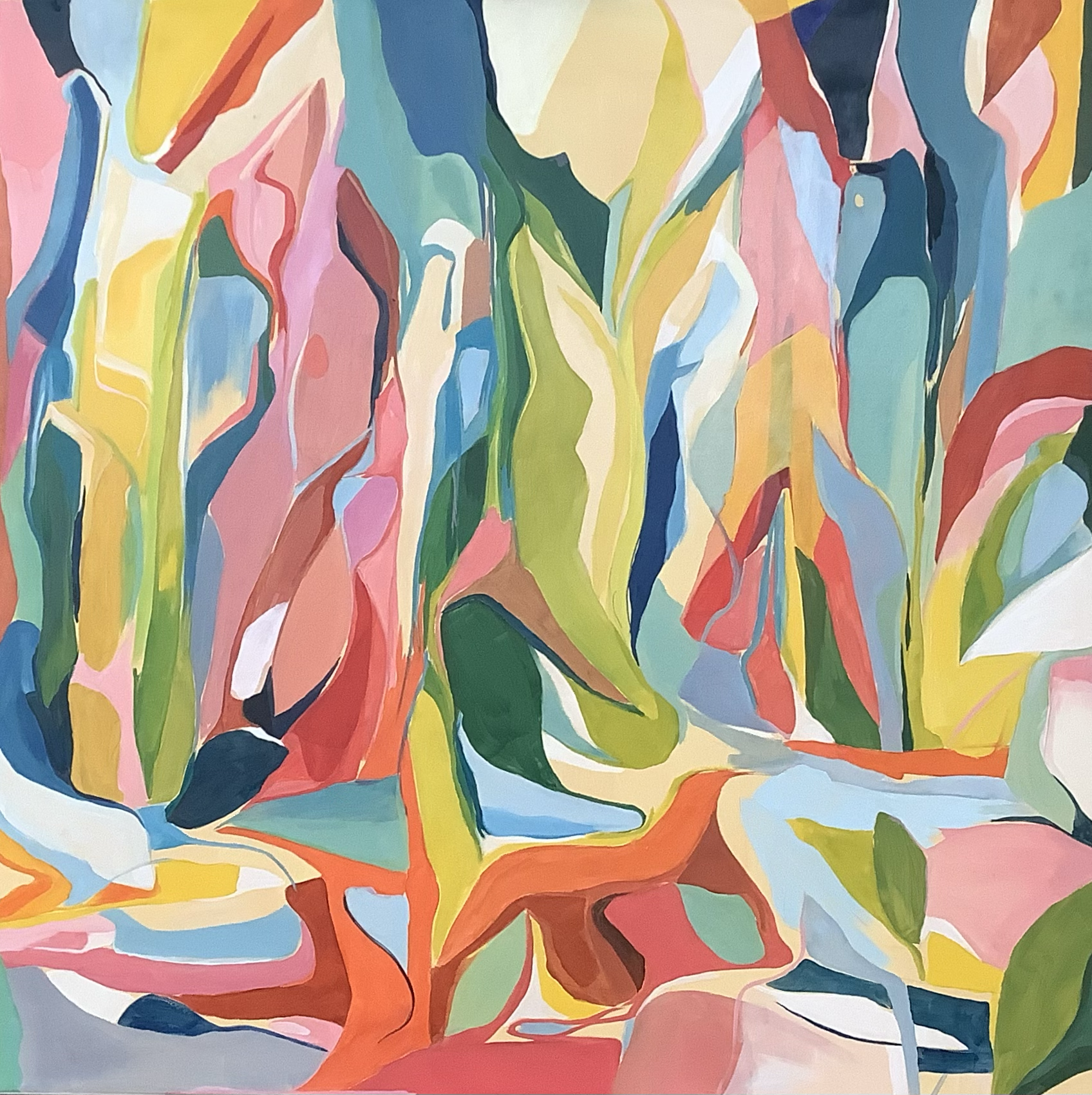 Wild Flowers Dancing oil on canvas, 100x100x 1.5 cm 