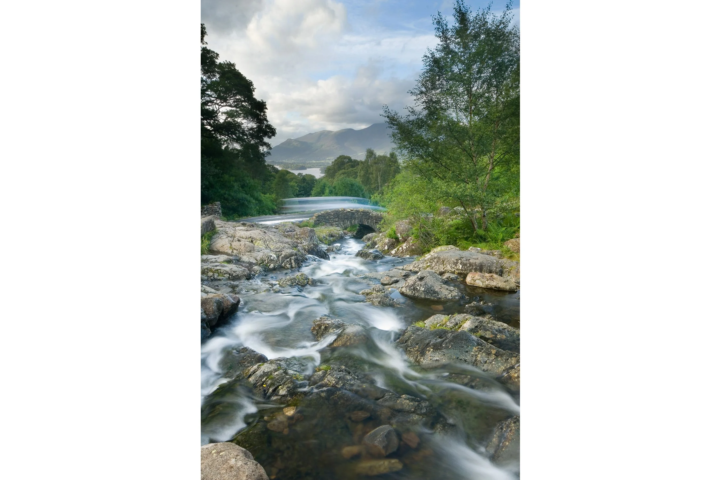 Ashness Bridge overlooking Derwent Water Keswick & Skiddaw