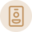 A plain beige or tan circle on a white background.
