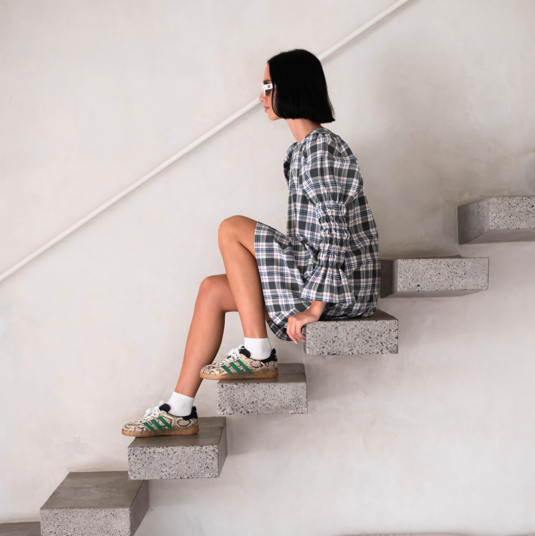 The Willow Dress — Mini — Green Check