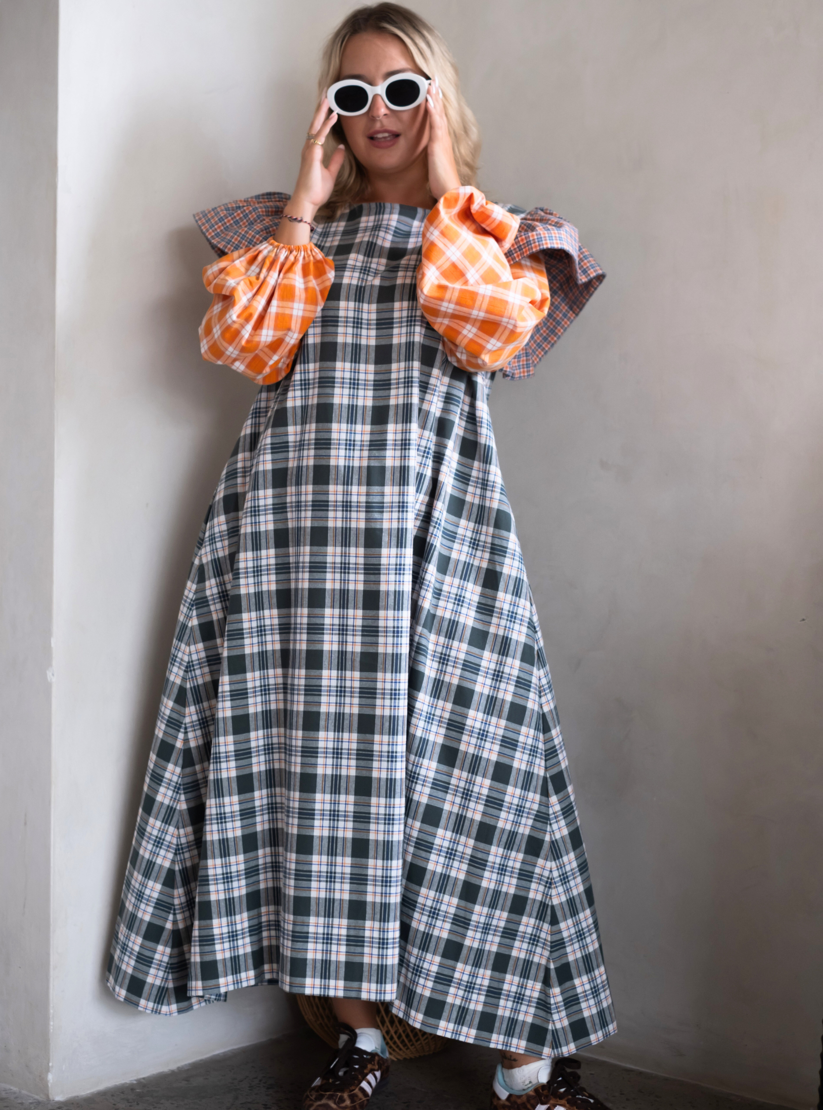 The Wren Dress — Midi — Spliced Check