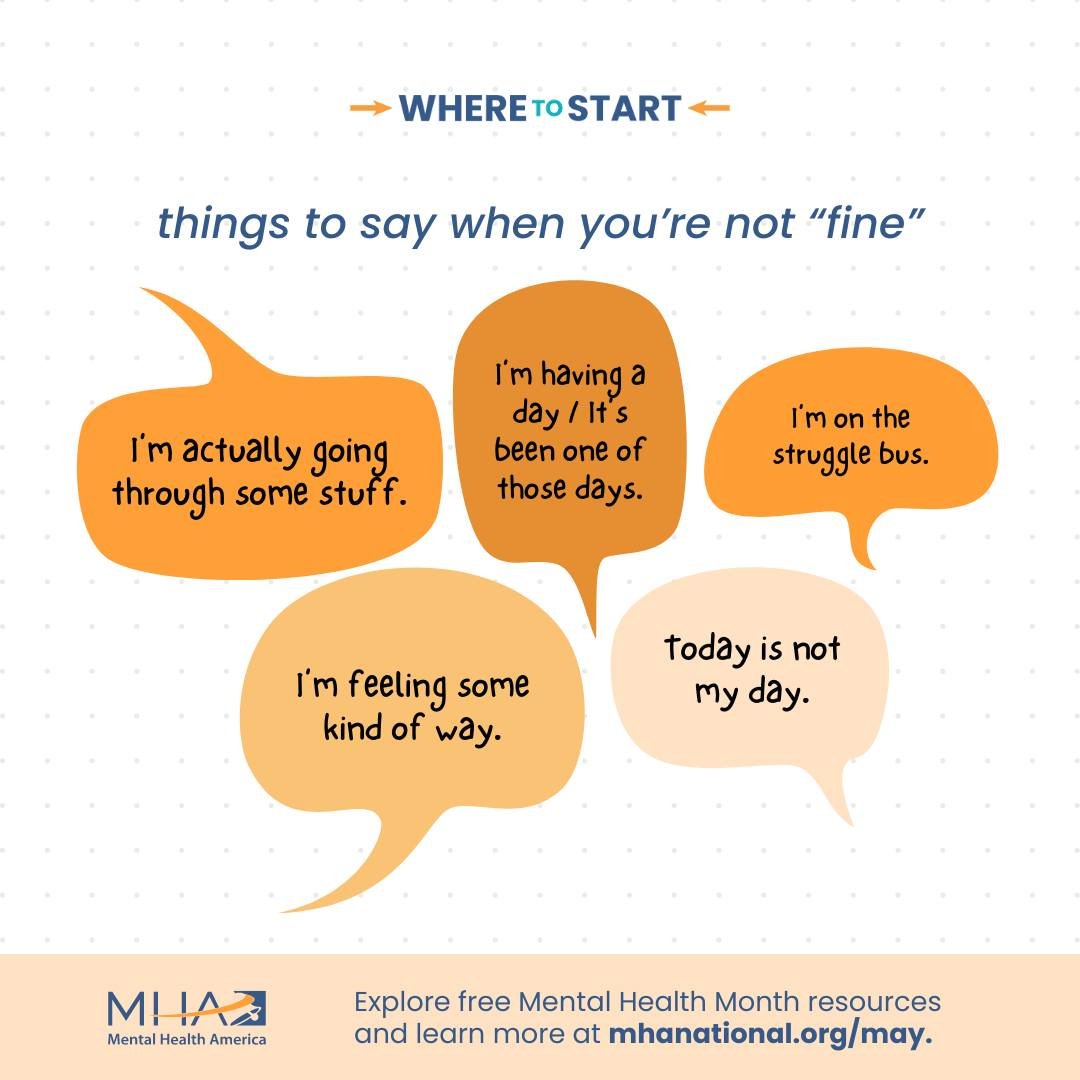 Knowing when to turn to friends, family, and coworkers when you&rsquo;re struggling with life&rsquo;s challenges can help improve your mental health. MHA&rsquo;s #MentalHealthMonth resources are here for when you need help figuring out #WhereToStart:
