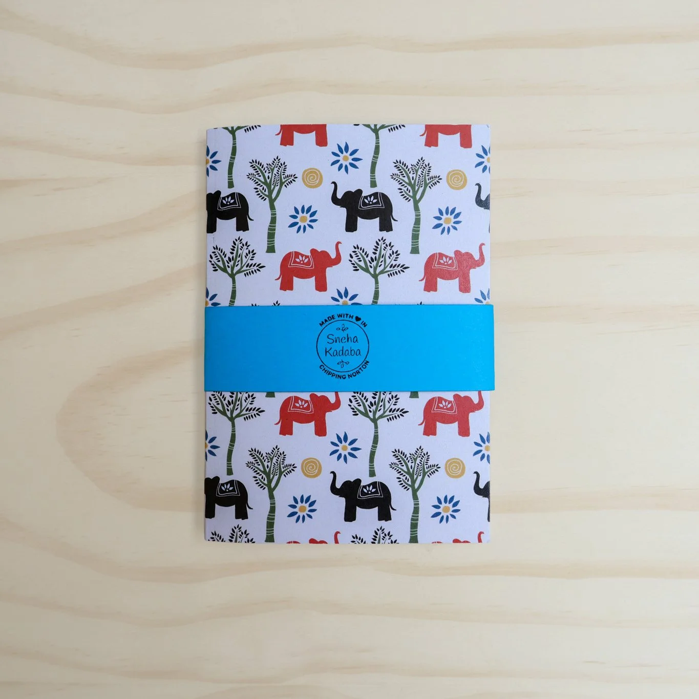 Elephants and trees notebook (A6)