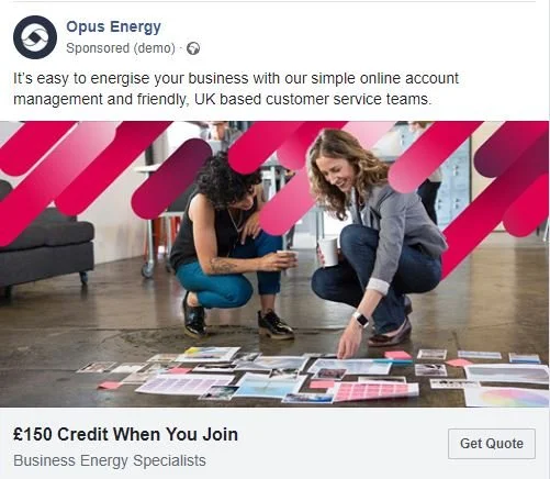 Paid social advertising