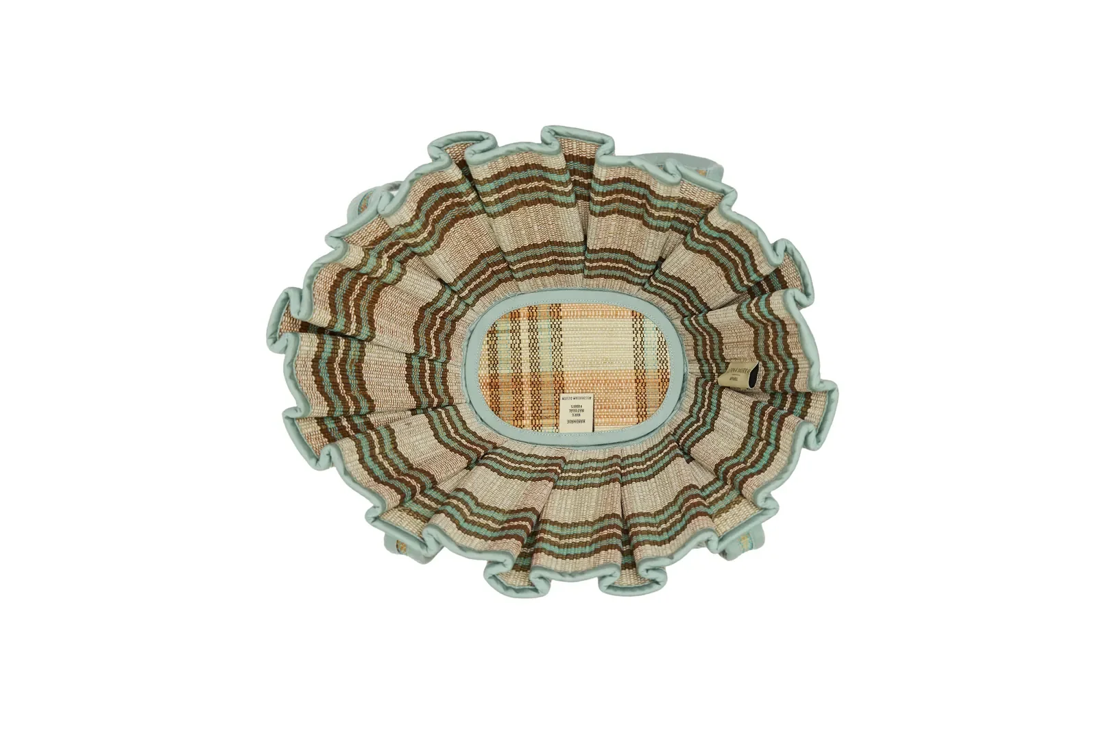 Bottom view of the Lorna Murray Lake Como Mini Tropez Tote highlighting the woven base and artisan craftsmanship.