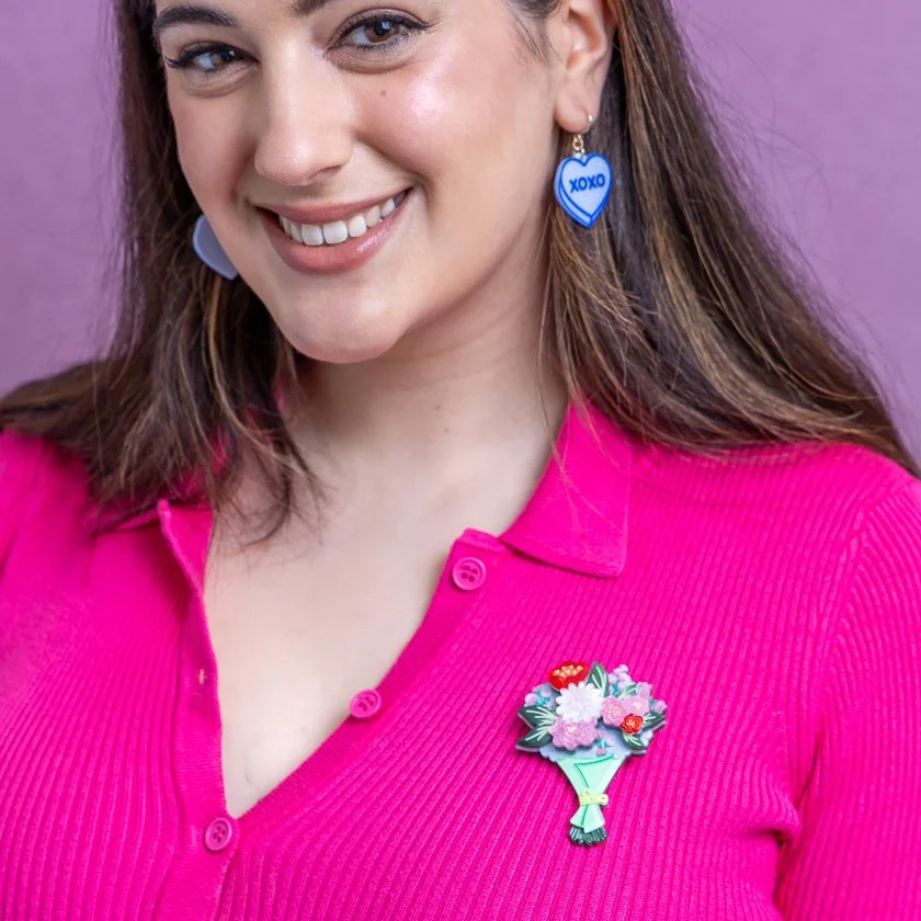 Erstwilder Ever After Blooms Brooch, handcrafted resin brooch with floral design inspired by lasting love