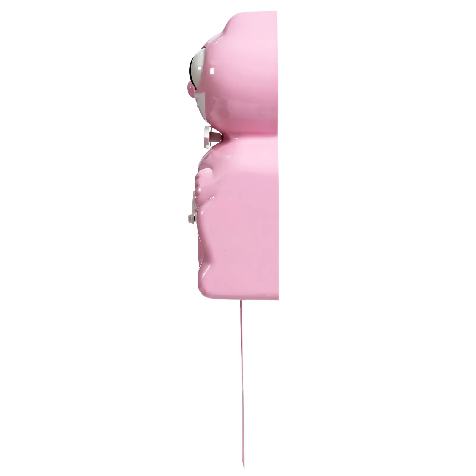 Bubblegum Pink Kit-Cat Klock in glossy pink with moving eyes and wagging tail, available at Goosebump Hong Kong.