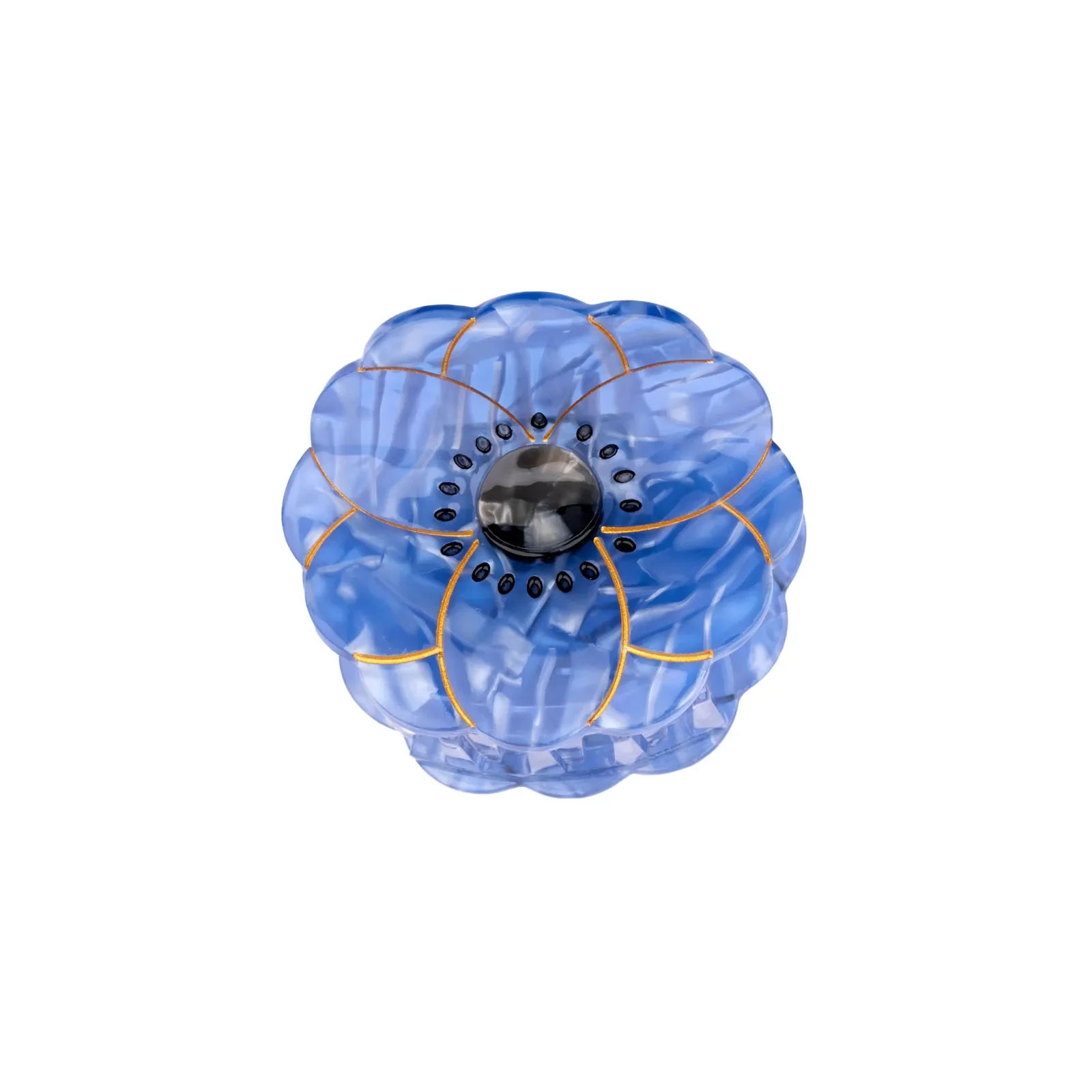 Coucou Suzette Anemone Hair Claw in glossy cellulose acetate, an artistic French flower hair accessory curated by Goosebump.
