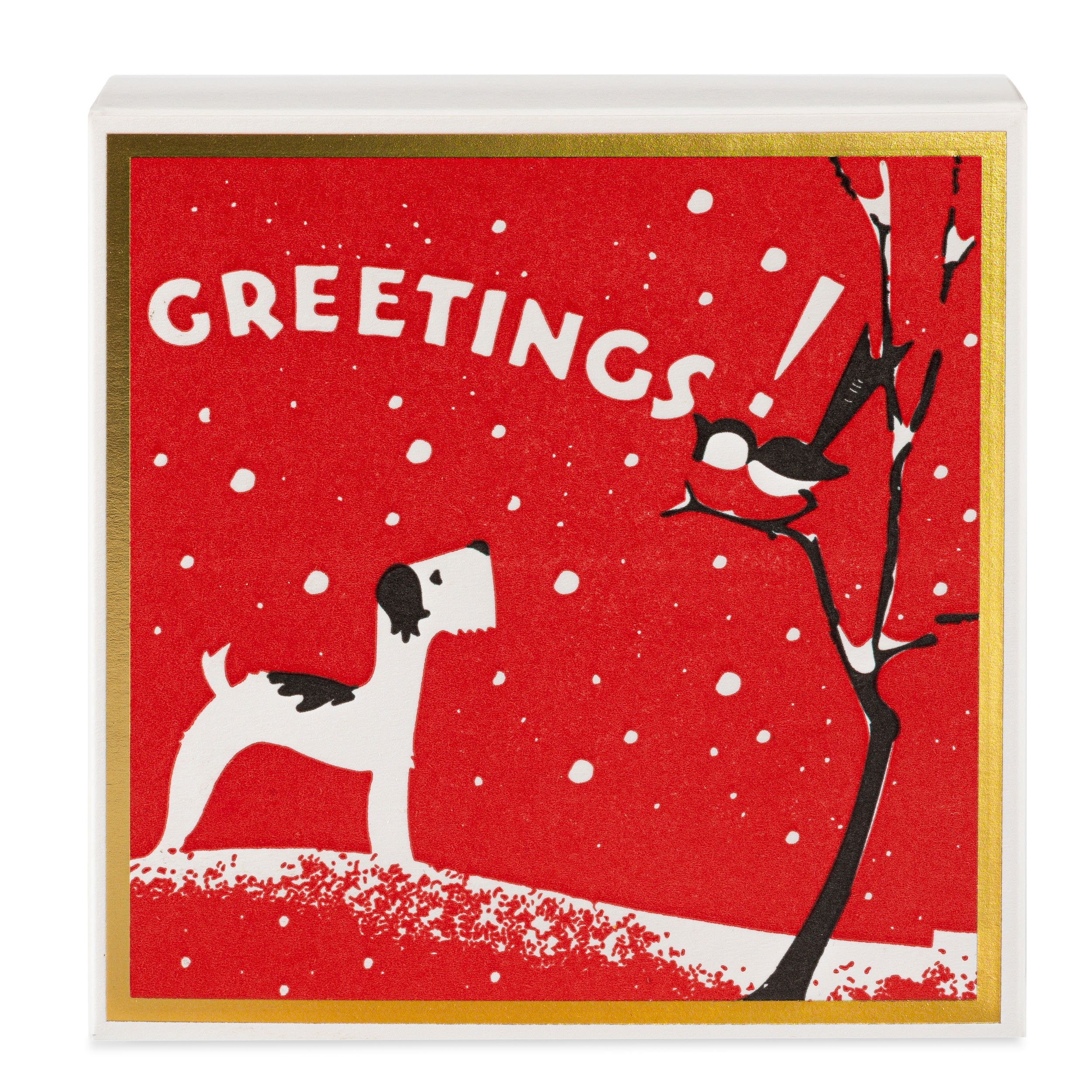 Winter Greetings! Matchbox by Archivist, featuring vintage Christmas design, available at Goosebump.live in Hong Kong