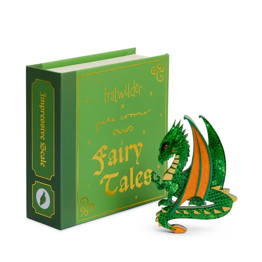 Erstwilder Impressive Scale Brooch from the Pete Cromer Fairy Tales Part 2 collection, a colourful dragon-inspired resin brooch for thoughtful gifting.