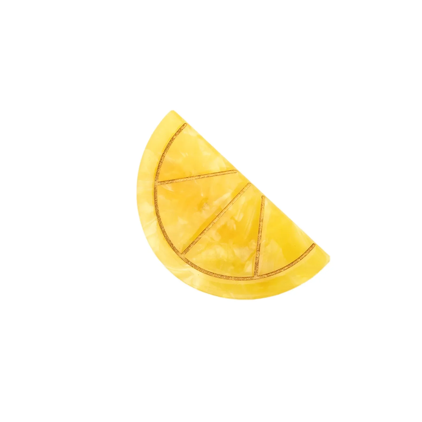 Coucou Suzette Lemon Barrette in glossy cellulose acetate, a playful French fruit-inspired hair clip curated by Goosebump.