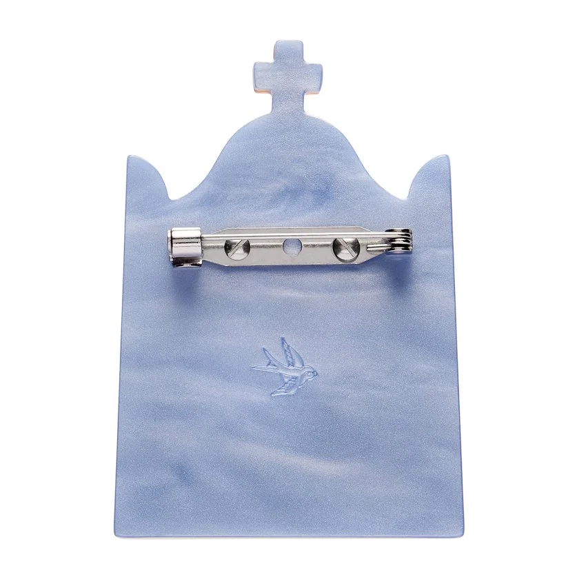 Erstwilder Aegean Feline Brooch inspired by Greek island cats, handcrafted resin brooch with relaxed feline design