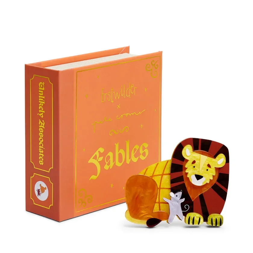 Erstwilder Unlikely Associates Brooch from the Pete Cromer Fairy Tales Part 2 collection, a colourful friendship-inspired resin brooch for thoughtful gifting.
