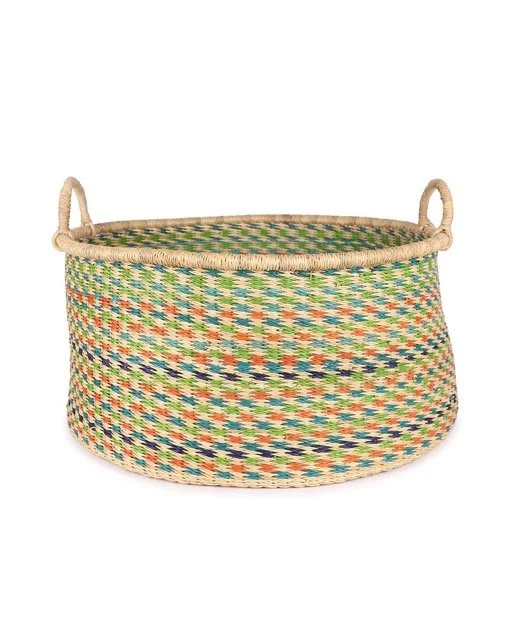 Large Green Blue and Orange Storage Basket