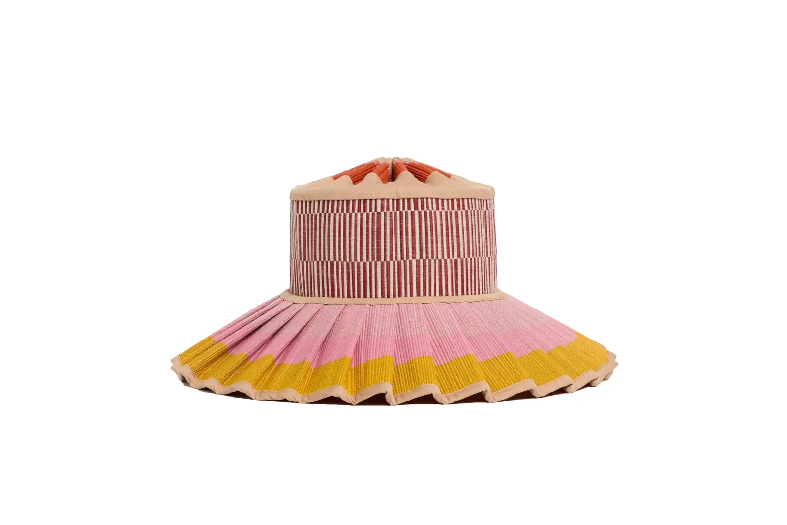 Lorna Murray Catalina I Luxe Capri Hat front view in handwoven natural grass fibres with a wide Maxi brim.