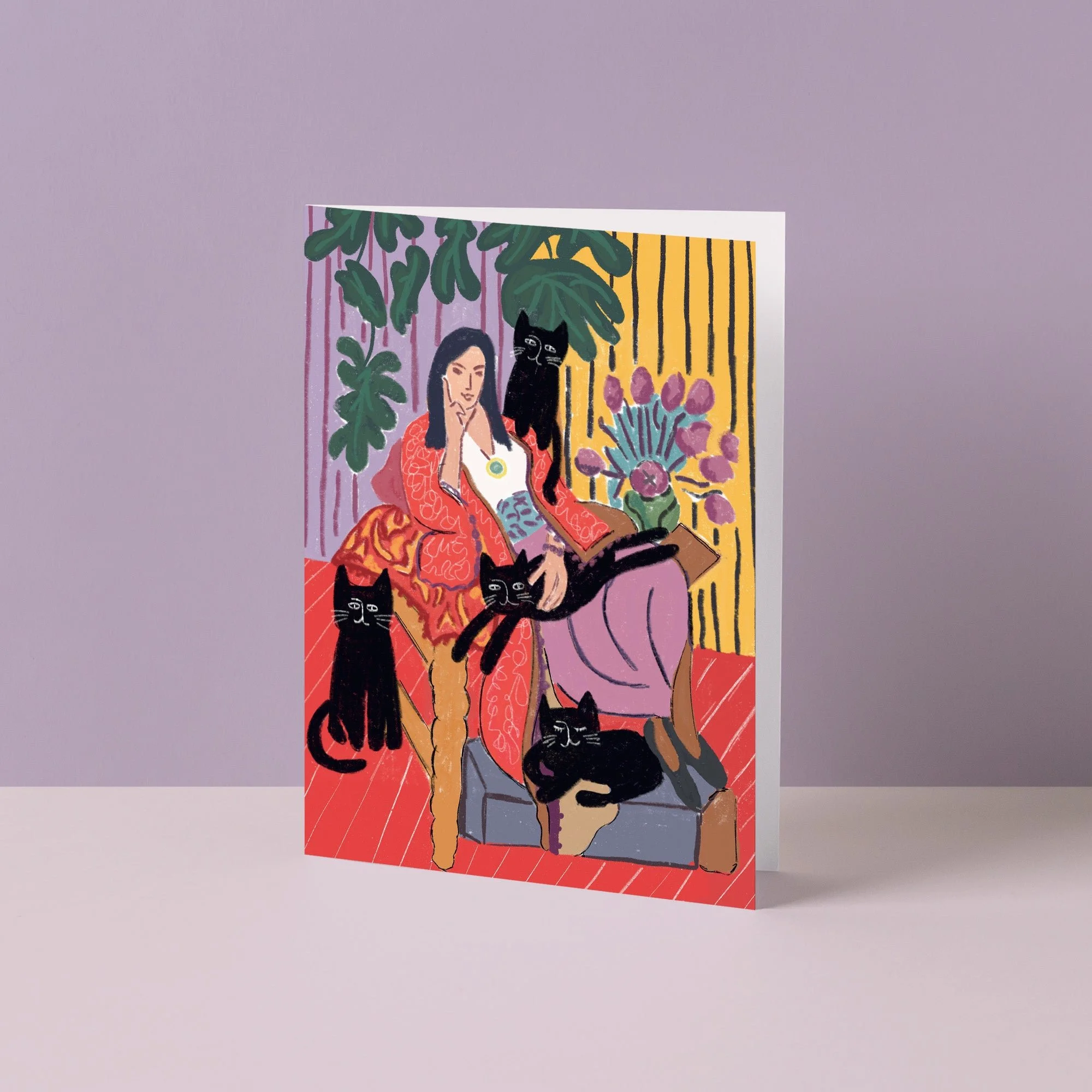 Catisse Cat Lady Greetings Card