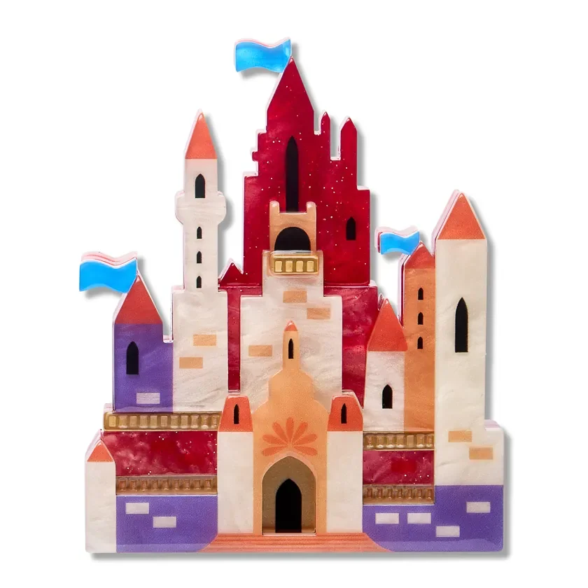 Erstwilder In a Land Far Away bonus brooch in red and purple castle colourway from the Fairy Tales Part 2 collection
