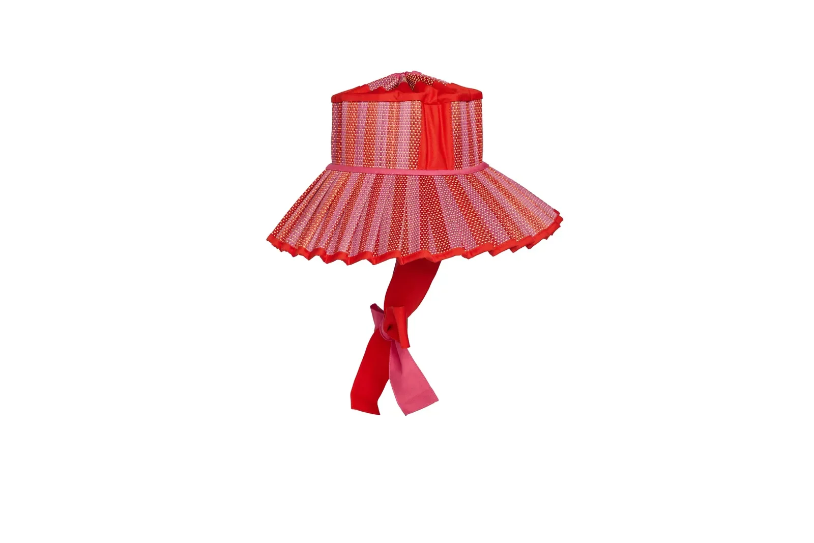 Back view of the Lorna Murray Love Heart Tangerine Island Ravello Hat featuring handcrafted natural organic grass fibres and fabric ties.