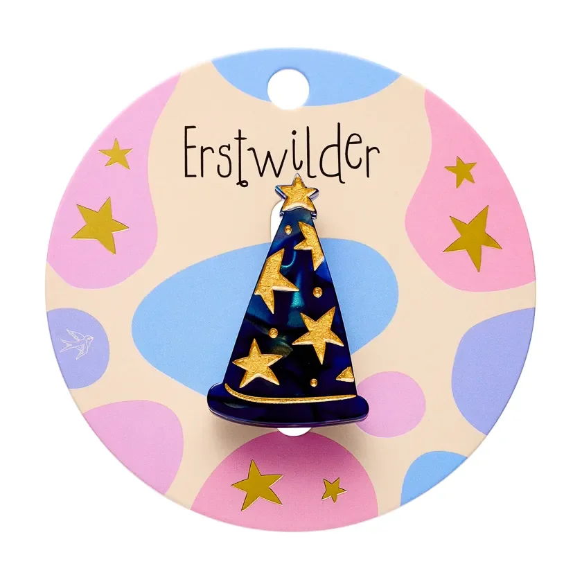 Erstwilder Wizard Hat Simplified Mini Brooch from the Pete Cromer Fairy Tales Part 2 collection, a colourful wizard hat mini brooch for magical gifting.