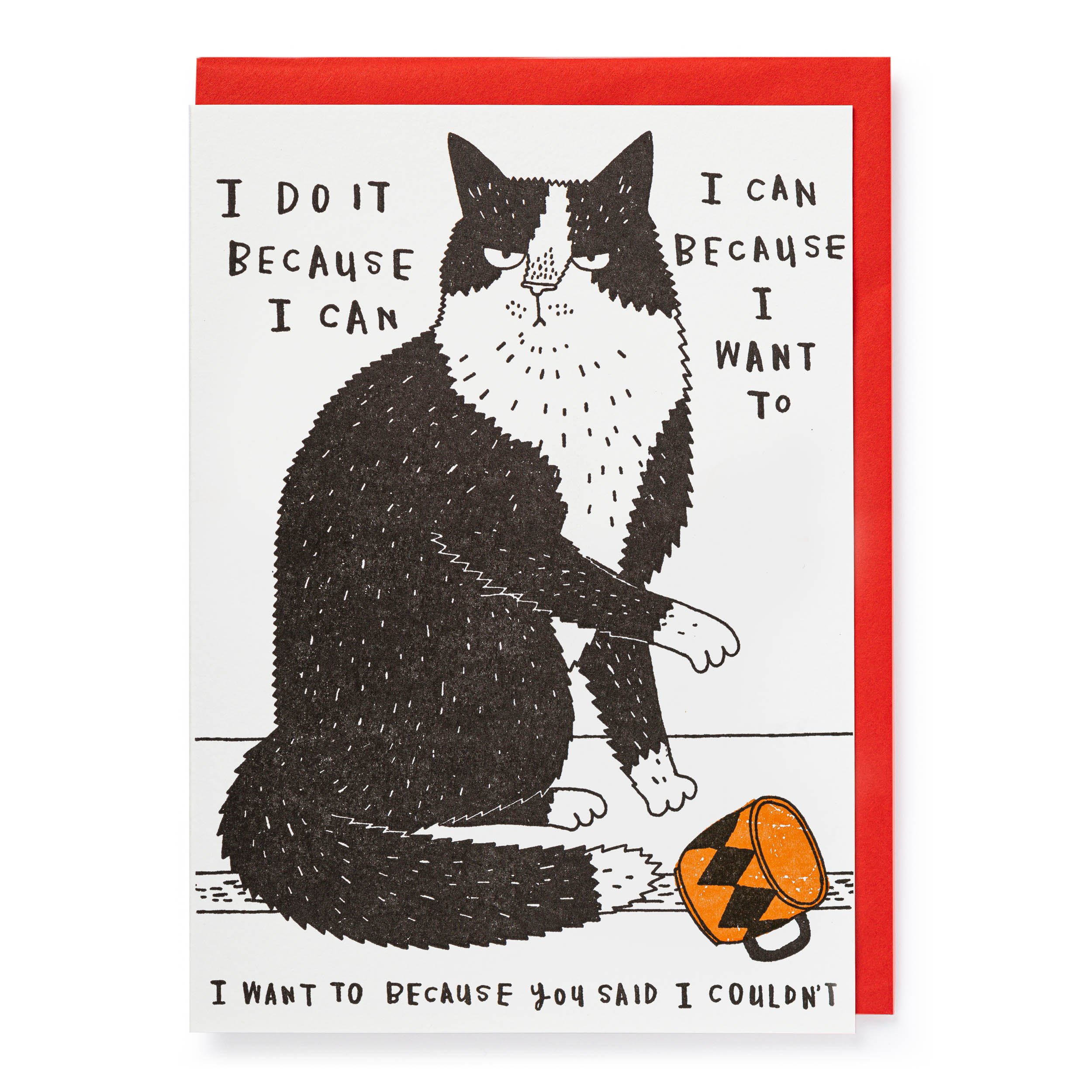 I Do It Because I Can Greeting Card by Charlotte Farmer, featuring bold design, available at Goosebump.live in Hong Kong