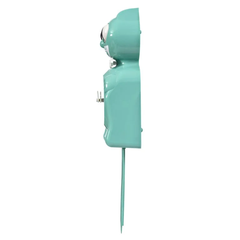 Ocean Waves Kitty-Cat Klock 3/4 size retro wall clock in green-blue with moving eyes and wagging tail, available at Goosebump Hong Kong.