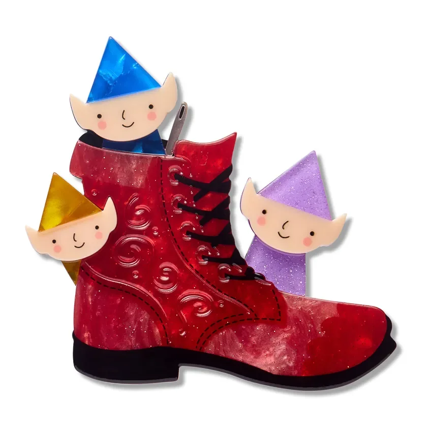 Erstwilder Business Accumen Brooch from the Pete Cromer Fairy Tales Part 2 collection, a colourful clever fairytale resin brooch for thoughtful gifting.