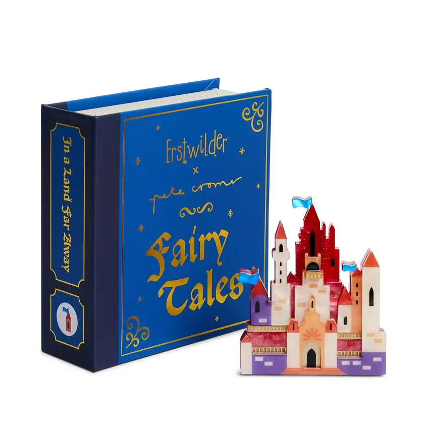 Erstwilder In a Land Far Away bonus brooch in red and purple castle colourway from the Fairy Tales Part 2 collection